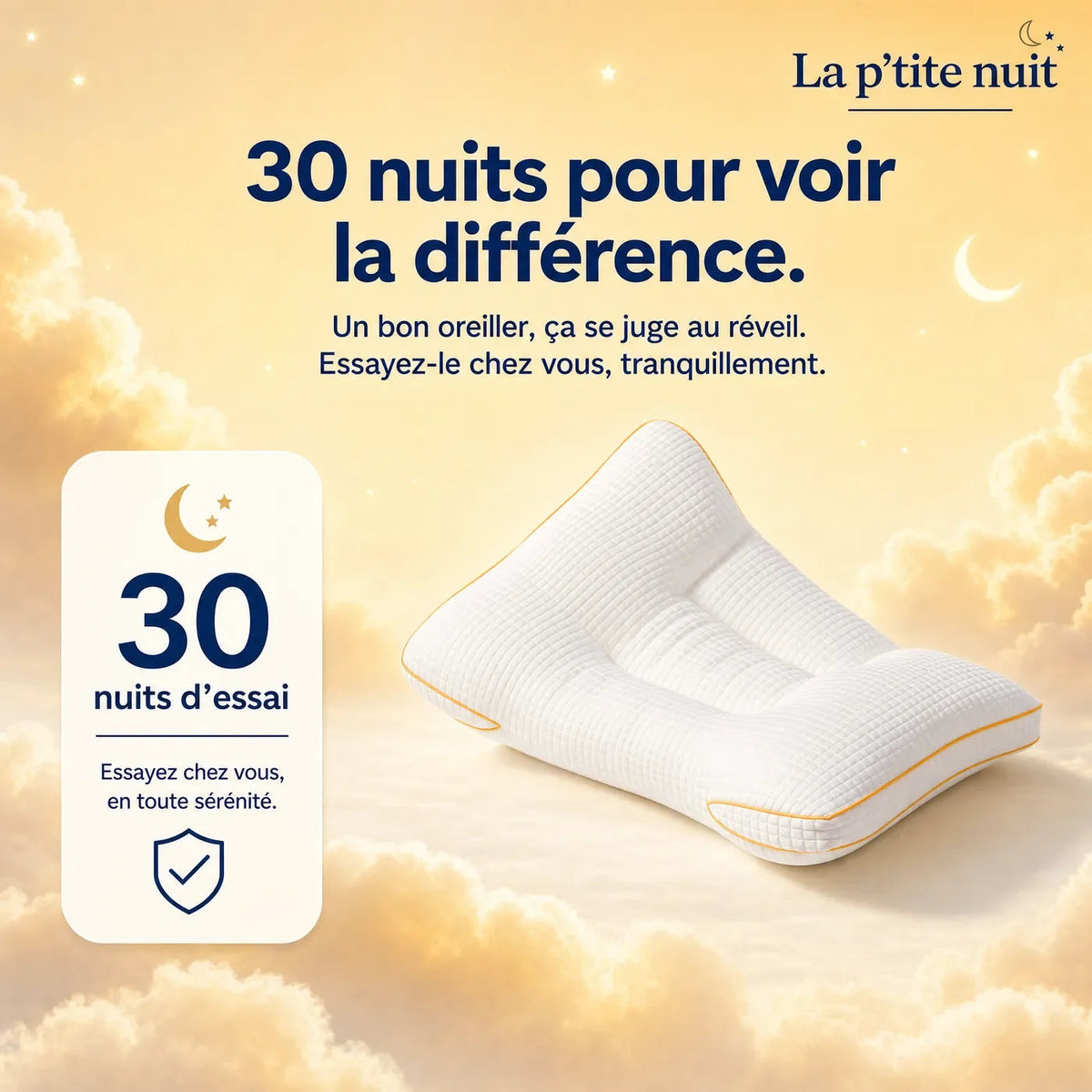 Oreiller adulte Pilookids, 30 nuits d’essai