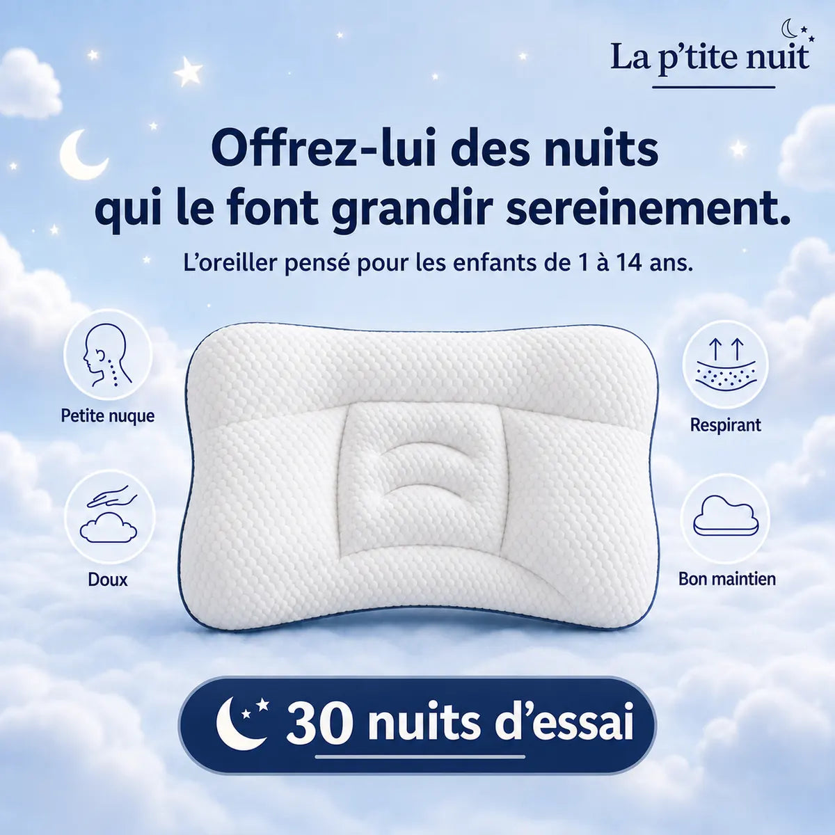 Visuel marketing Pilookids - nuits plus calmes pour les enfants et parents